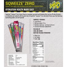 Sqwincher Sqweeze ZERO Sugar Free Calorie Freeze Pops