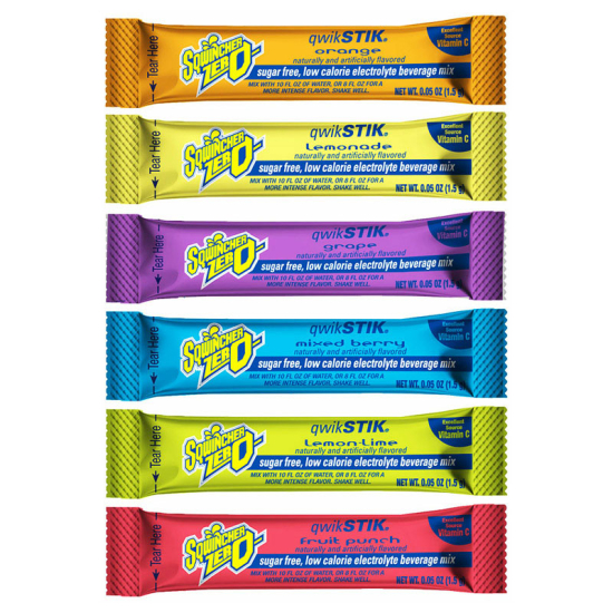 Sqwincher ZERO 10oz Qwik Stik Powder Mix - 500 Count