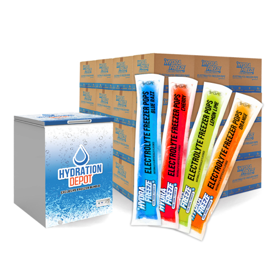 Hydrafreeze Electrolyte Freeze Pop Bundle w/Freezer - 48 Cases