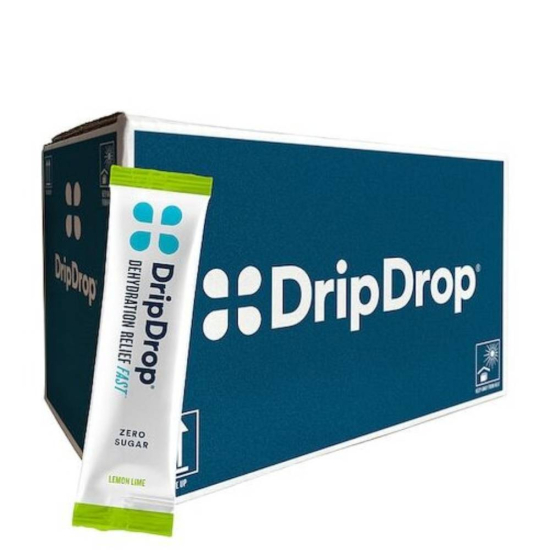DripDrop Electrolyte Powder Sticks - Pack of 100 - Lemon Lime Zero Sugar