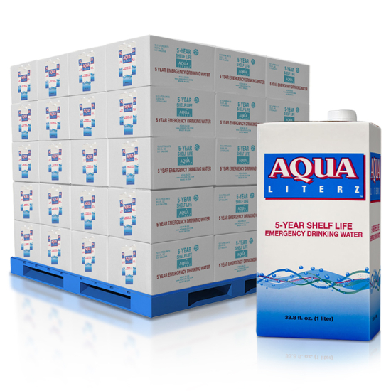 Aqua Emergency 33.8oz Box Drinking Water Pallet - 5 Year Shelf Life 