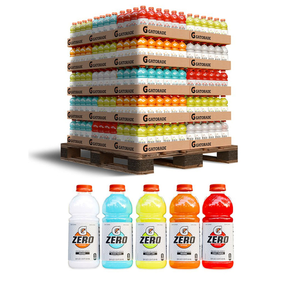 Gatorade Zero 20 oz Ready-To-Drink Sports Drink - 54 Case Pallet - Mix and Match Flavors