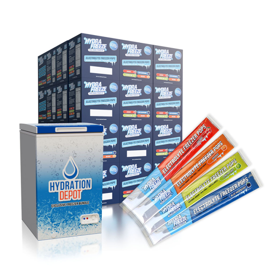 Hydrafreeze Electrolyte Freeze Pop Bundle w/Freezer - 48 Case/120 Per Case