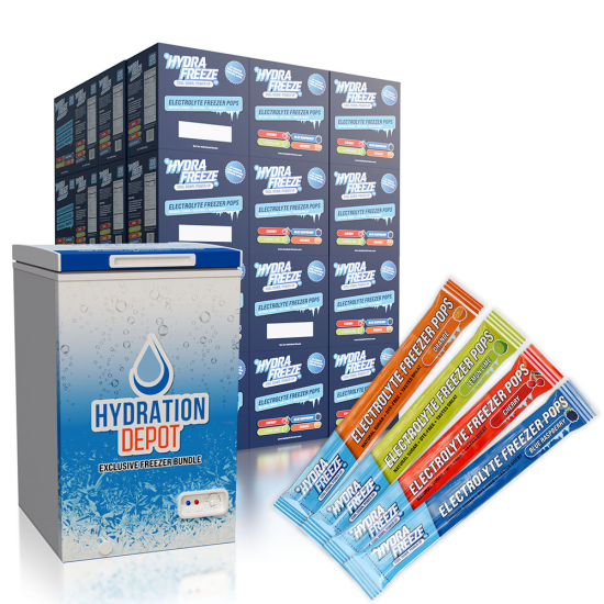 Hydrafreeze Electrolyte Freeze Pop Bundle w/Freezer - 48 Case/120 Per Case