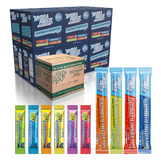 Sqwincher Zero & Hydrafreeze Electrolyte Pops - 500 Sticks & 1,440 Freeze Pops