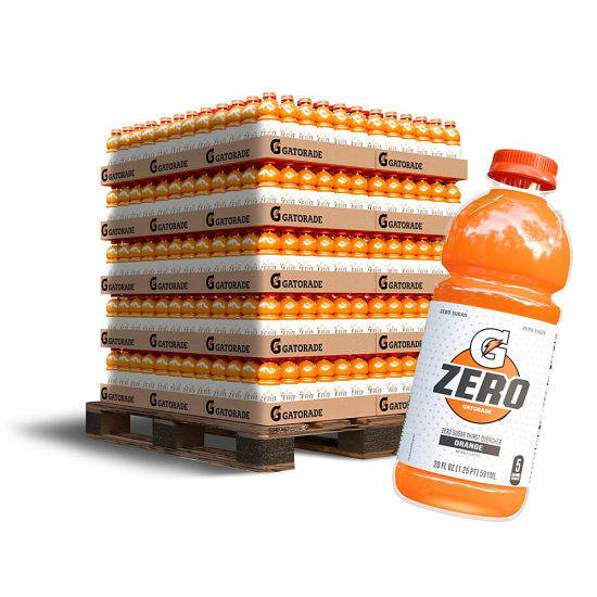 Gatorade Zero Orange 20 oz Ready-to-Drink Sports Drink - 54 Case Pallet