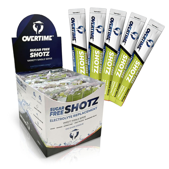 Overtime Sugar Free Lemon Lime Shotz - 400 Pack Electrolyte Drink Mix