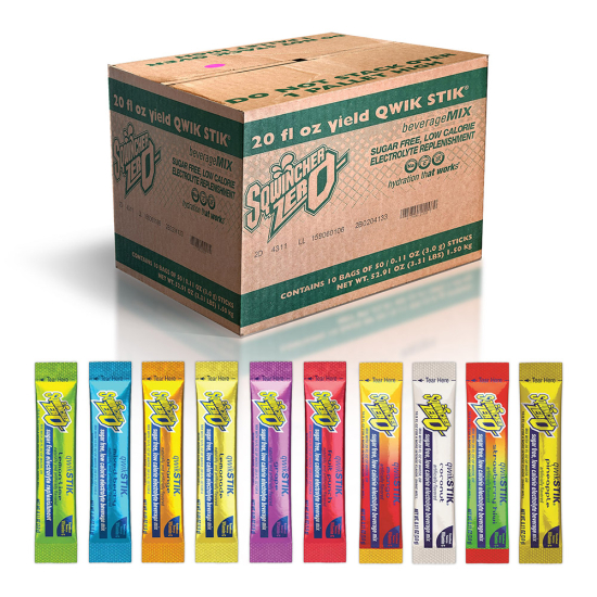 Sqwincher Zero Sugar 20oz Individual Sticks Bundle - Assorted Flavors