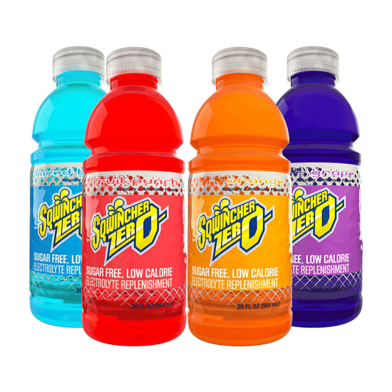 Sqwincher Zero Sugar Free 20 oz Wide Mouth Bottles - 54 Case Bundle