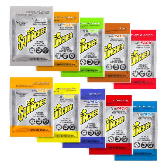 Sqwincher Fast Pack Single Serve Liquid Concentrate - 200 Count Case, Select Your Flavor