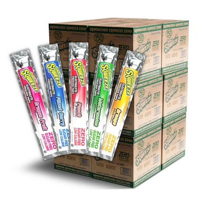 12 Case Sqwincher Sqweeze ZERO Sugar Freezer Pops, Assorted Flavors