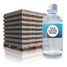 Premium Custom Branded 12 oz Smooth Cylinder Water Bottles Pallet - Add Your Logo