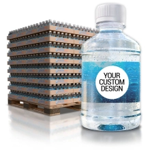 Premium Custom Branded 8 oz Smooth Cylinder Water Bottles Pallet - Add Your Logo