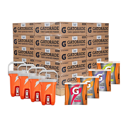 Gatorade 2.5 gallon powder variety flavor bundle with free coolers from Hydration Depot